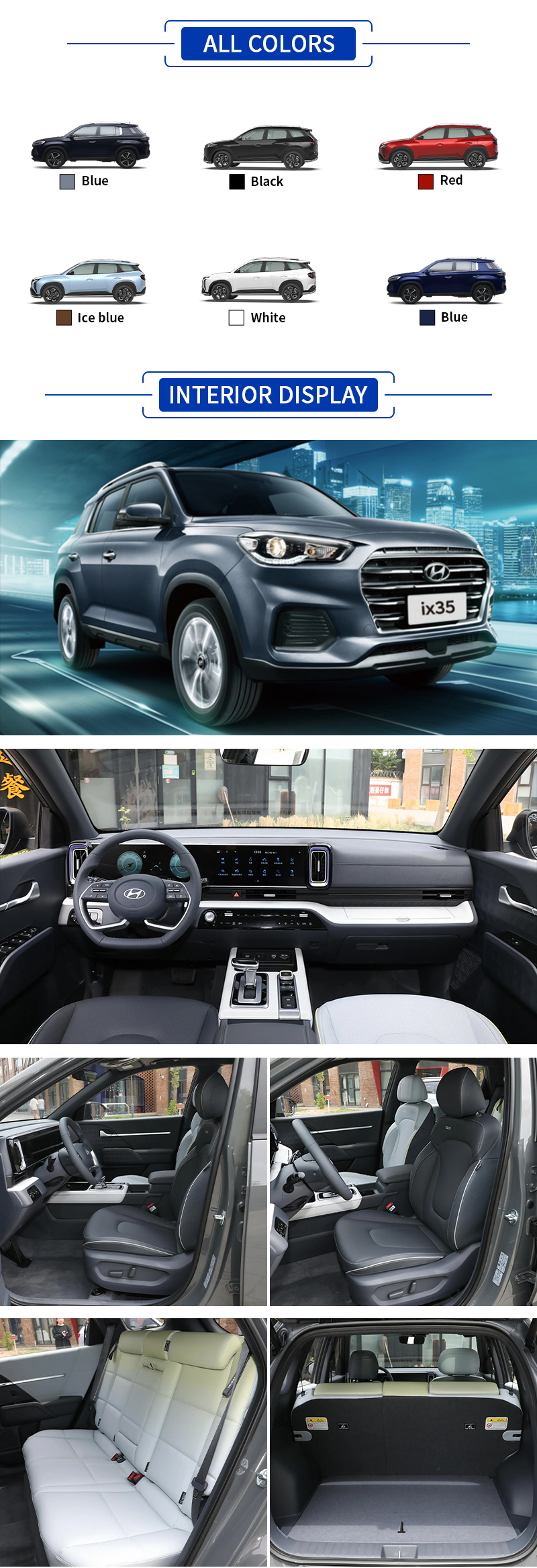 Hyundai ix35 All Colors,Hyundai ix35 All Interior Display